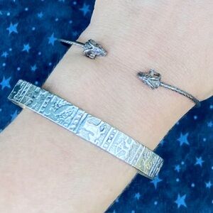 Vintage Mexico Sterling Silver Zodiac Signs Horoscope Bangle Bracelet
